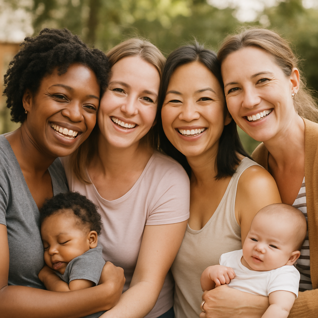 mothers supporting mothers smiling
